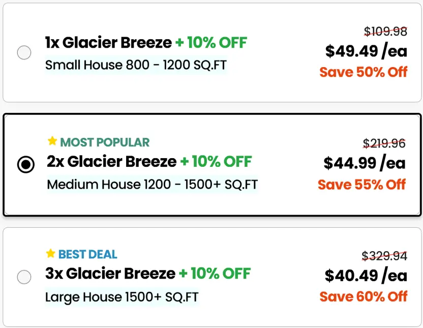 Glacier Breeze Portable AC Price